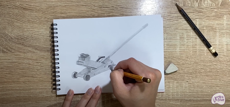 Рисуем Подкатной домкрат