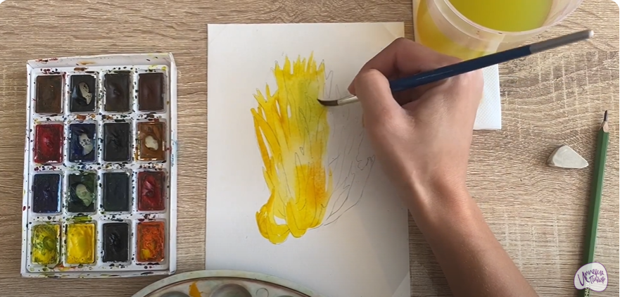 Рисуем Рогатик жёлтый