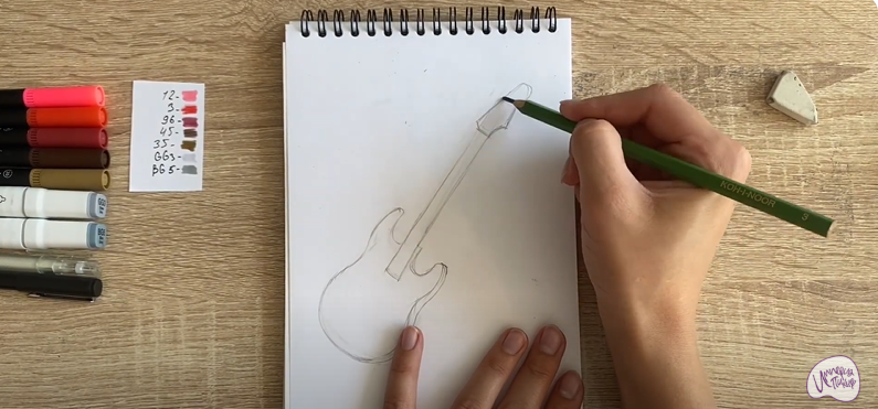 Рисуем Электрогитара