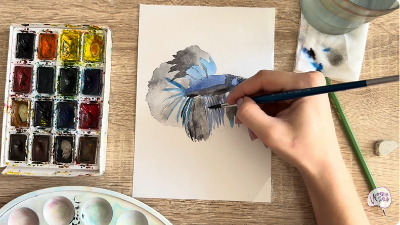 Рисуем Рыба петушок