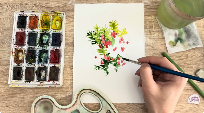 Рисуем Тис ягодный