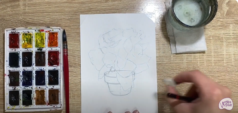 Рисуем Каланхоэ