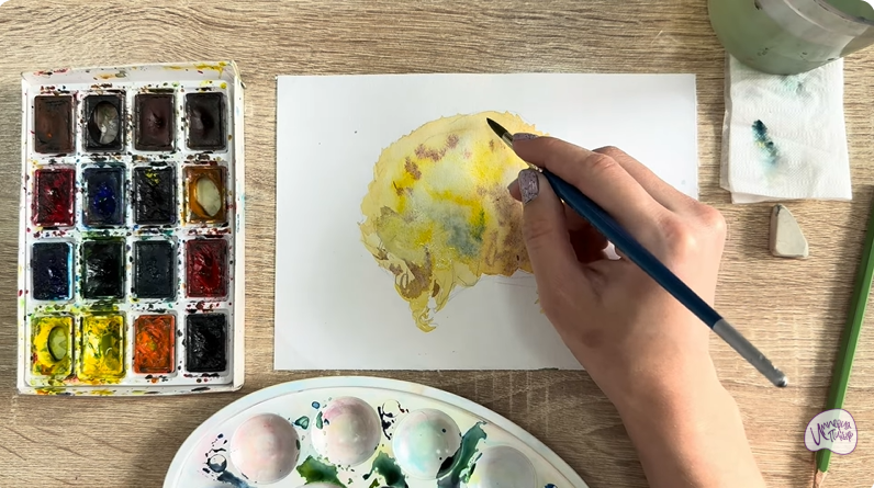 Рисуем Рамария жёлтая