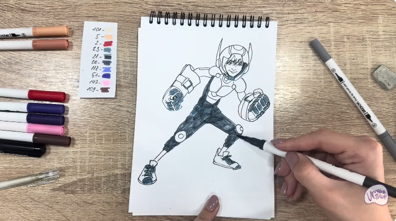 Рисуем Хиро Хамада из "Город Героев"