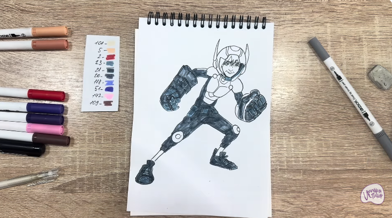 Рисуем Хиро Хамада из "Город Героев"