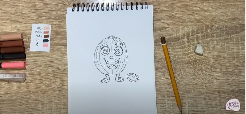 Рисуем Кавайный орех