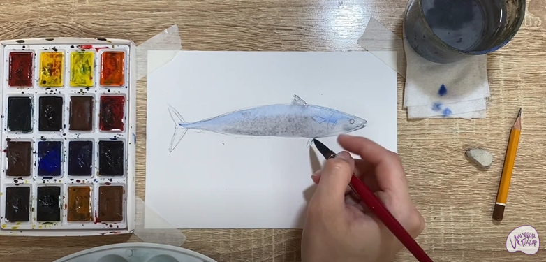 Рисуем Скумбрия