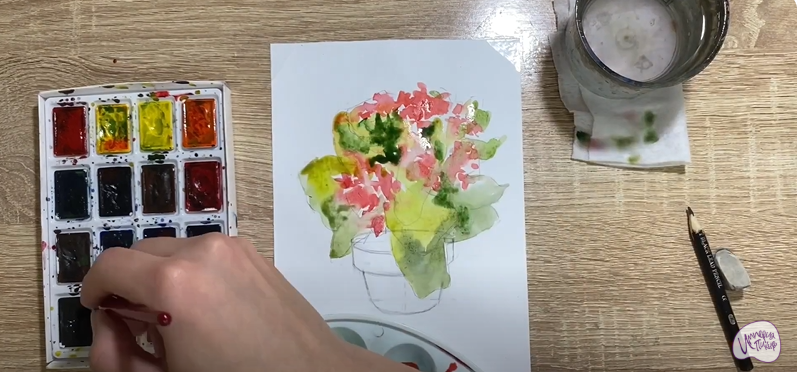 Рисуем Каланхоэ