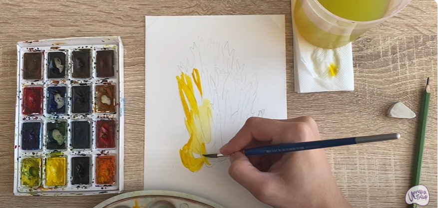 Рисуем Рогатик жёлтый