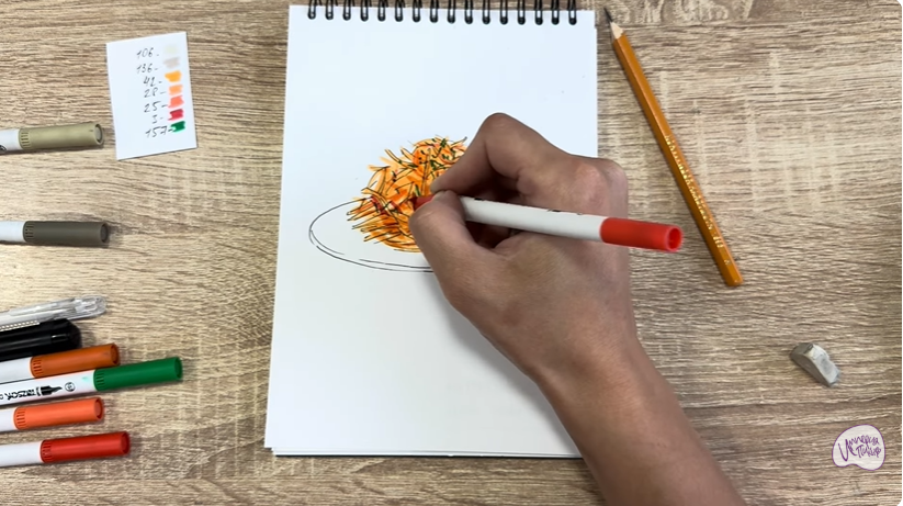 Рисуем Морковь по-корейски