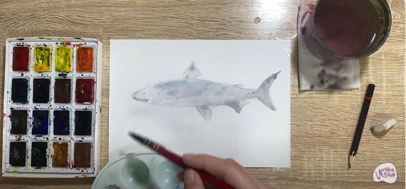 Рисуем Байкальский омуль