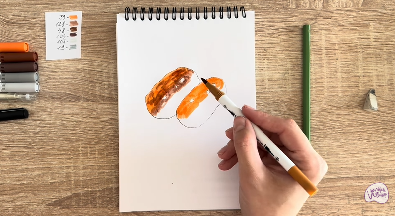 Рисуем Пирожное Картошка