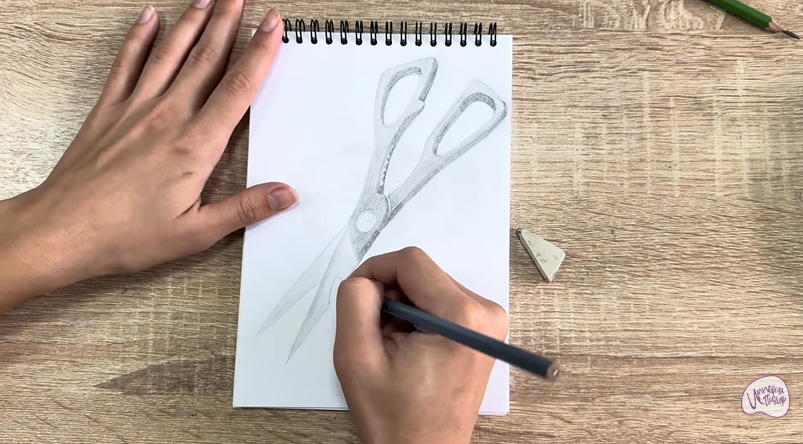 Рисуем Кухонные ножницы