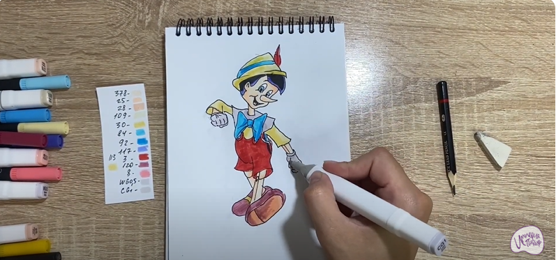 Рисуем Пиноккио