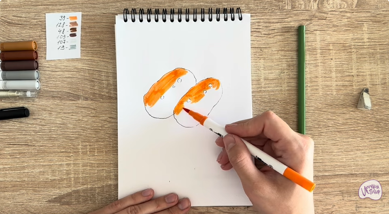 Рисуем Пирожное Картошка