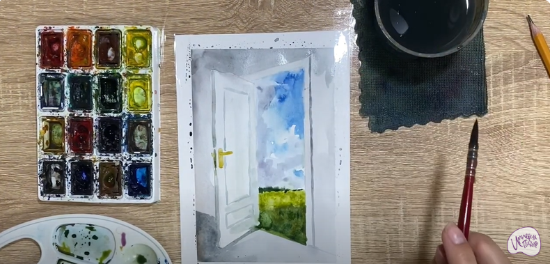 Рисуем Открытая дверь