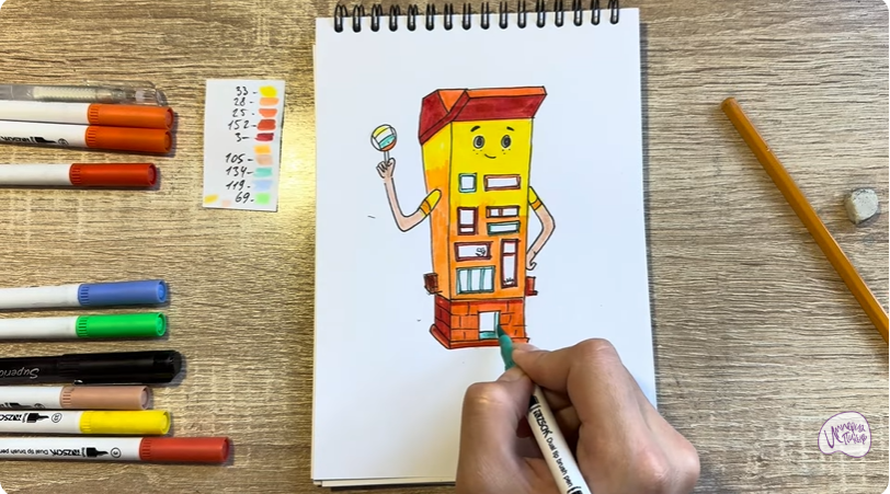Рисуем Петя из мультфильма  "Домики"