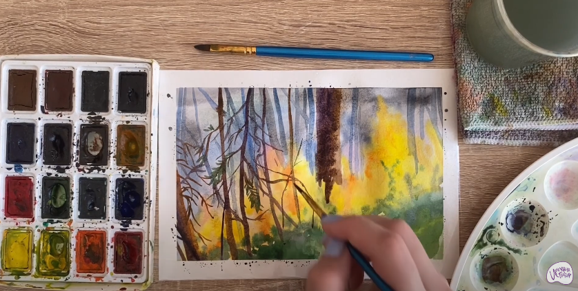 Рисуем Пожар в лесу
