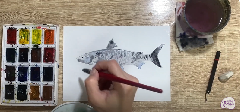 Рисуем Байкальский омуль