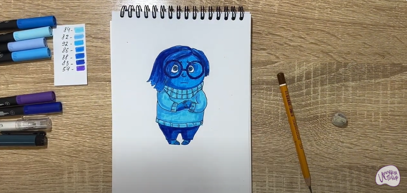 Рисуем Печаль из "Головоломки 2"