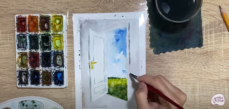 Рисуем Открытая дверь