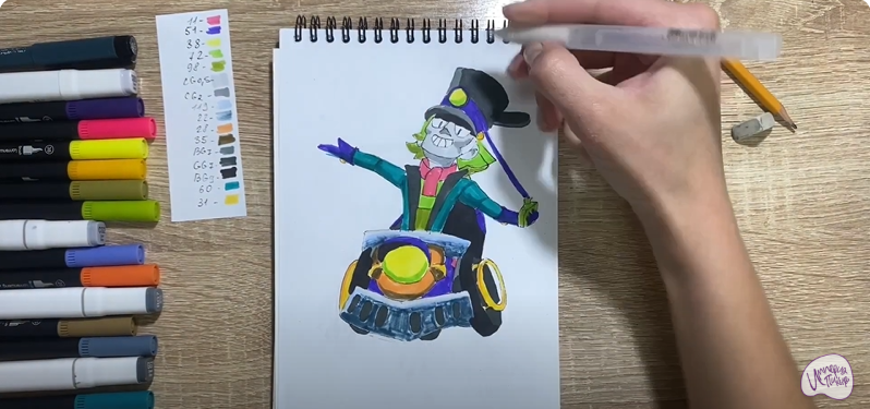 Рисуем Чак из Brawl Stars