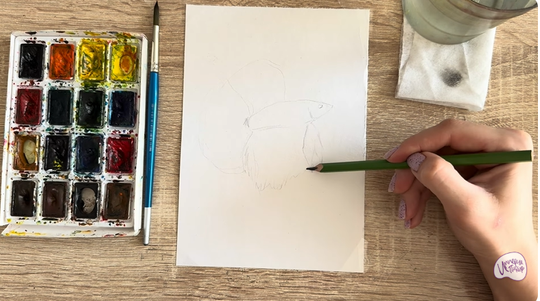 Рисуем Рыба петушок