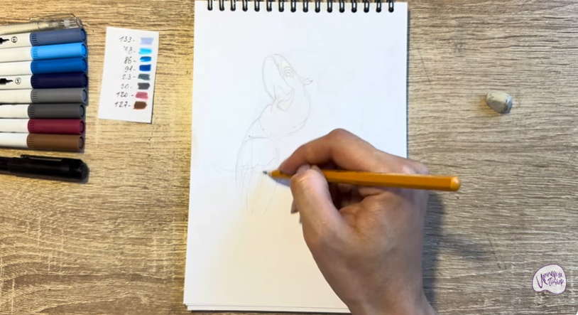 Рисуем Голубчик из "Рио" 
