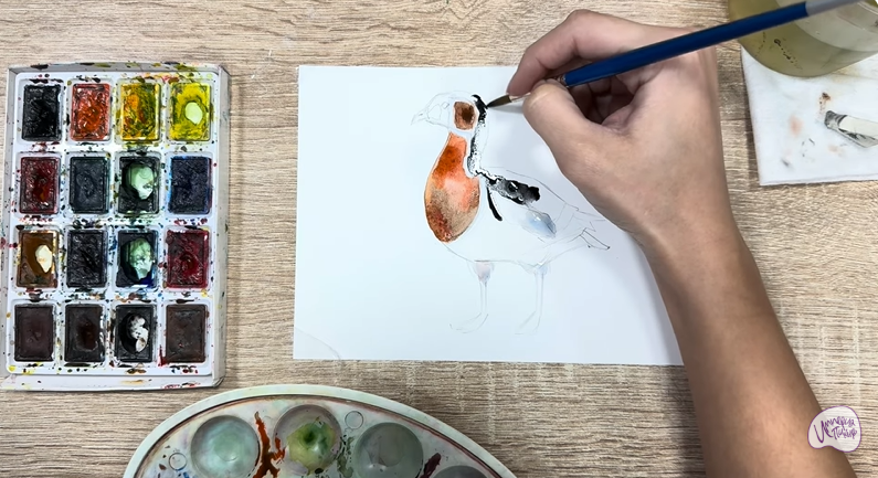 Рисуем Краснозобая казарка