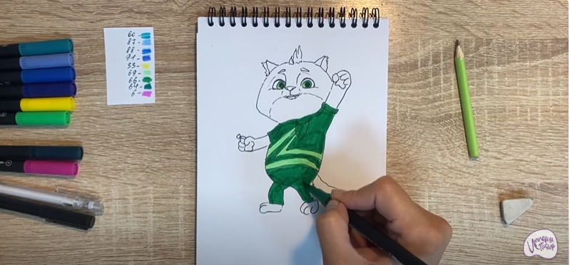 Рисуем Вася из "Супер Мяу"
