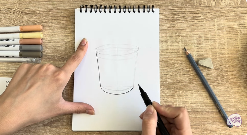 Рисуем Стакан ряженки