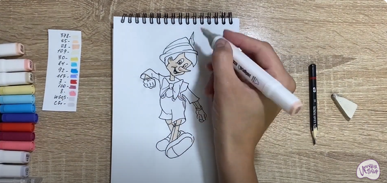 Рисуем Пиноккио