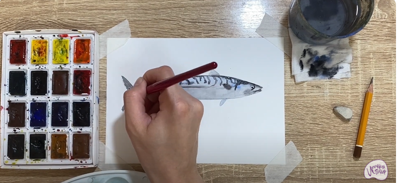 Рисуем Скумбрия