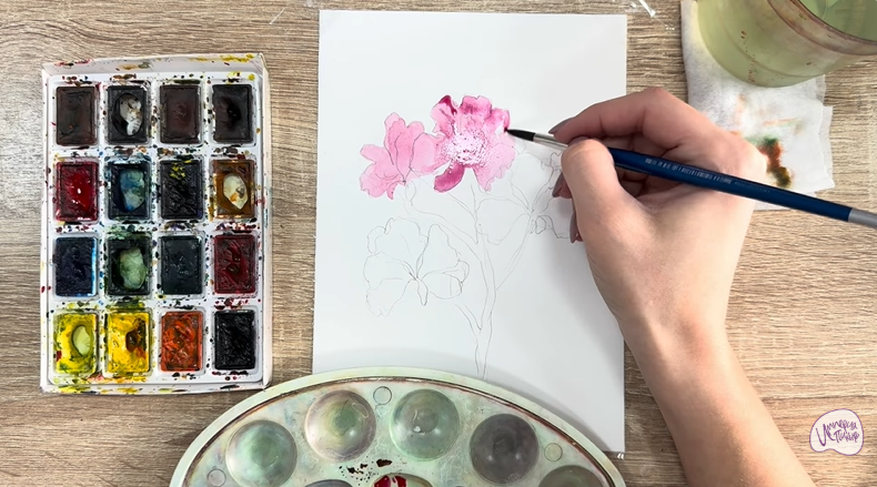 Рисуем Ветка рододендрона