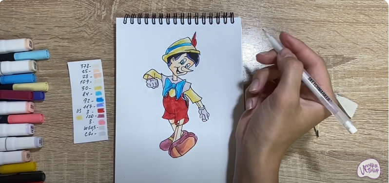 Рисуем Пиноккио