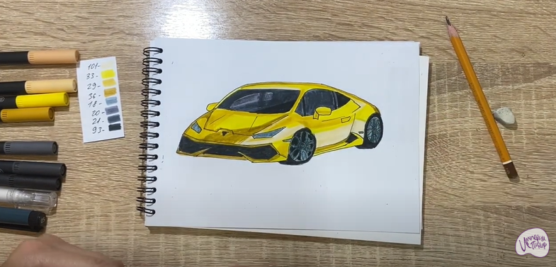 Рисуем Машина марки "Lamborghini"