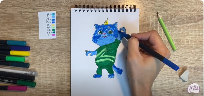 Рисуем Вася из "Супер Мяу"