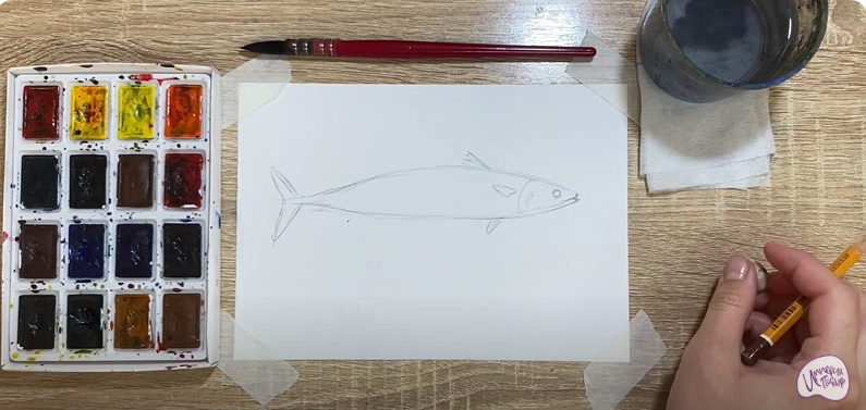 Рисуем Скумбрия