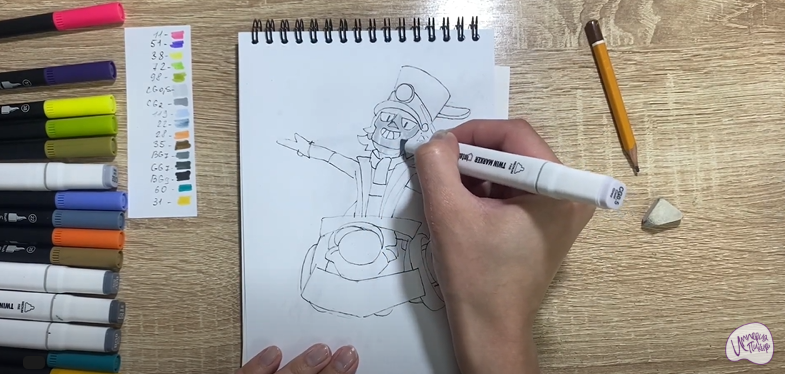 Рисуем Чак из Brawl Stars