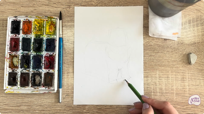 Рисуем Собака породы Ньюфаундленд