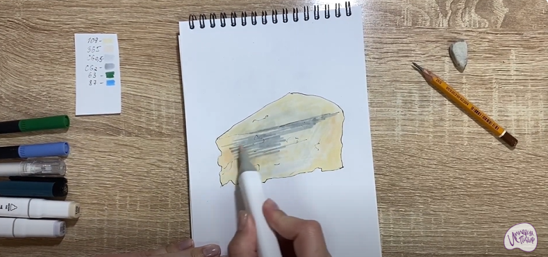 Рисуем Сыр с плесенью