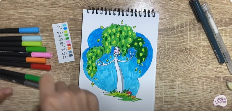 Рисуем Берёза из сказки