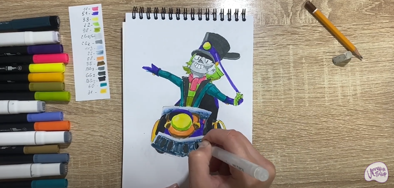 Рисуем Чак из Brawl Stars