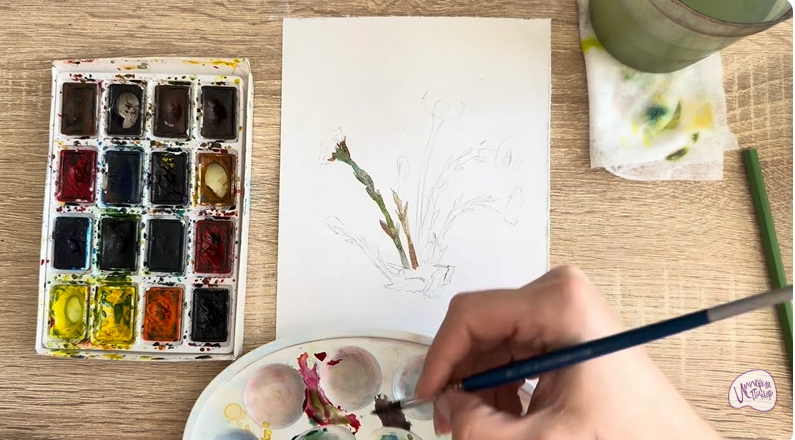 Рисуем Мать-и-мачеха