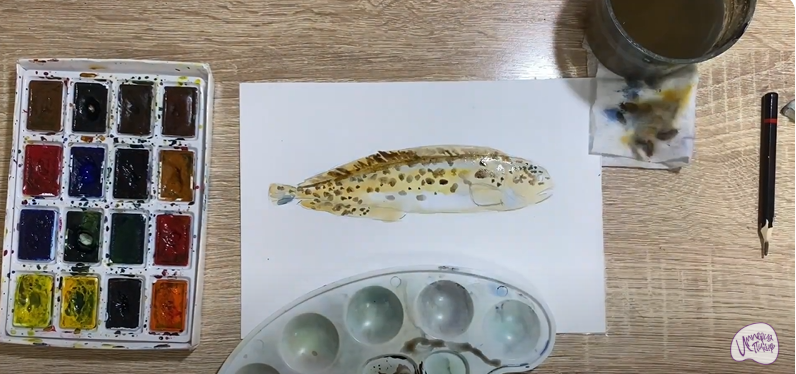 Рисуем Зубатка пёстрая