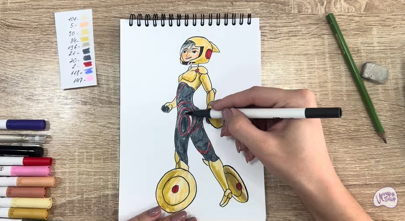 Рисуем ГоГо Томаго из "Город героев"