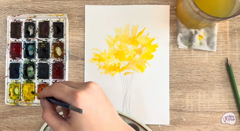 Рисуем Багрянник японский