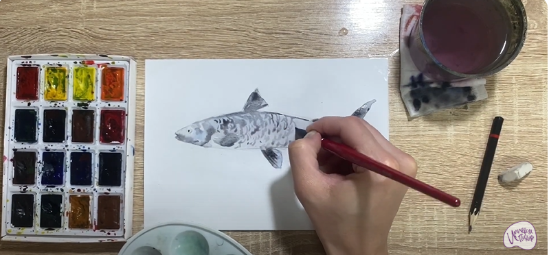 Рисуем Байкальский омуль