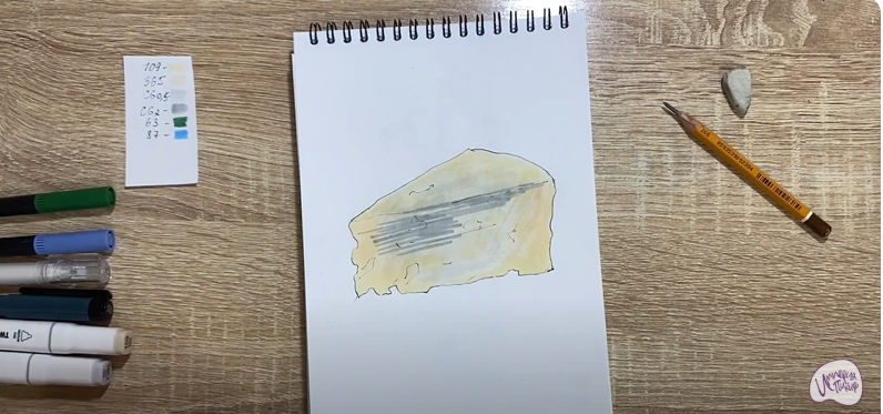 Рисуем Сыр с плесенью