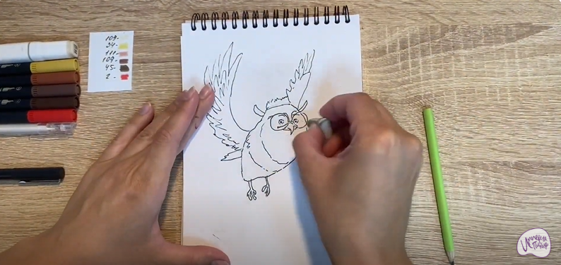 Рисуем Сова из "Царевны"